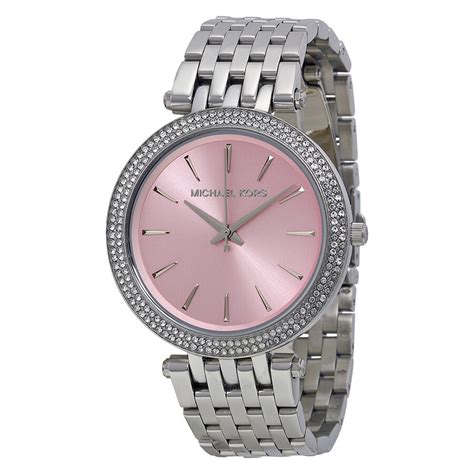 michael kors watch pink face|michael kors rhinestone watch.